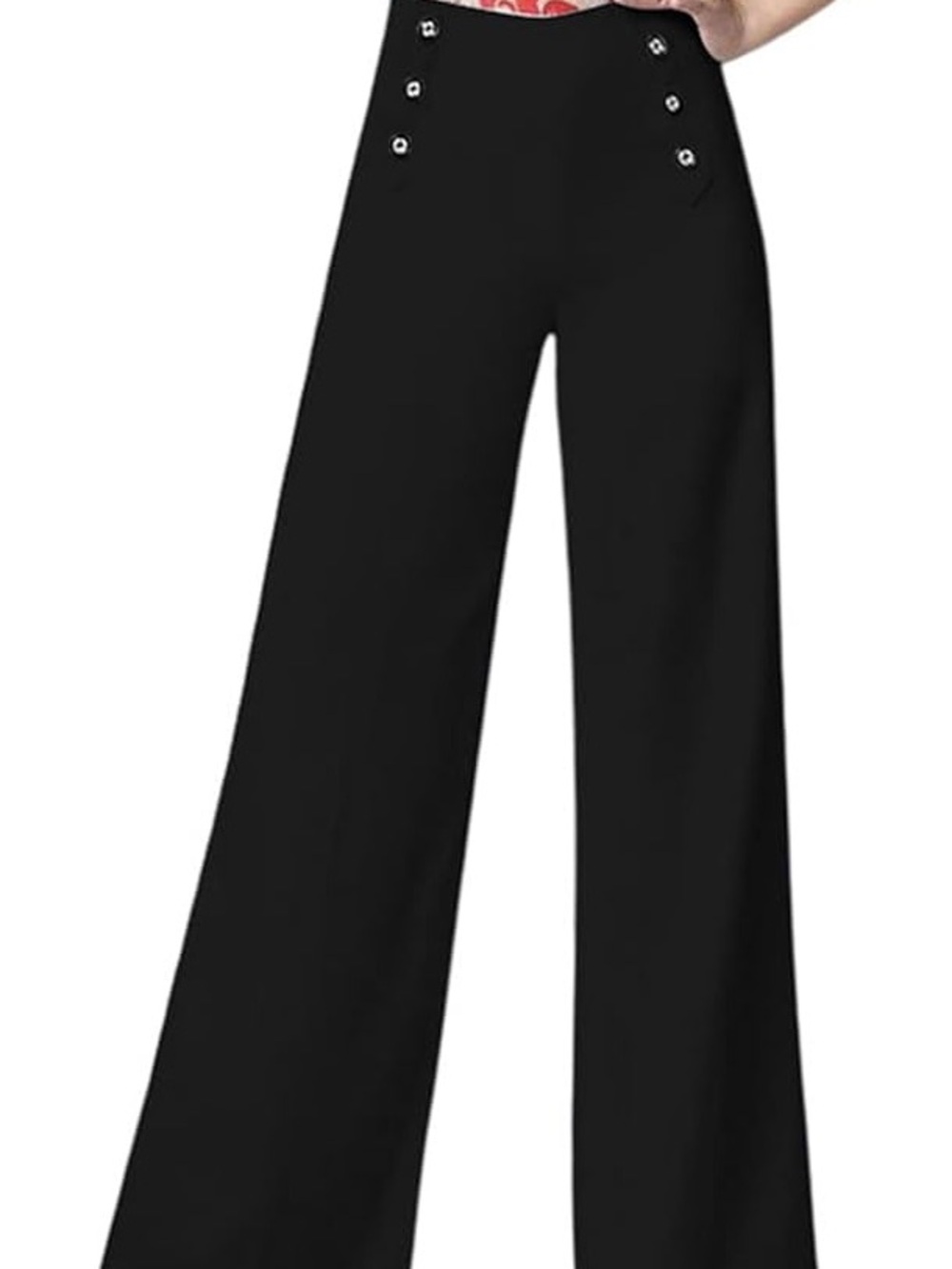 avec les filles // black 3 button dress pants
